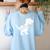 Teacher Saurus T Shirt For Men And Women Women's Sweatshirt Back Print Light Blue Teacher Saurus T Shirt For Men And Women Women's Sweatshirt Back Print Light Blue