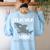 Teacher Shark Shirt Christmas Idea For Him Her Women's Sweatshirt Back Print Light Blue
