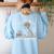Teacher Skeleton Messy Bun I'Ll Just Wait Until Its Quiet Women's Sweatshirt Back Print Light Blue Teacher Skeleton Messy Bun I'Ll Just Wait Until Its Quiet Women's Sweatshirt Back Print Light Blue