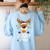 Teacher Squad Red Plaid Rudolph Reindeer Christmas Women's Sweatshirt Back Print Light Blue