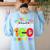 My Teacher Survived 100 Days Of Me 100 Days Of School Women's Sweatshirt Back Print Light Blue