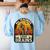 Teacher All Teachers Love Brains Halloween Women's Sweatshirt Back Print Light Blue