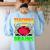 Teacher Teachers Love Brains Skeleton Hand Heart Halloween Women's Sweatshirt Back Print Light Blue