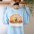 Teacher Thanksgiving Thankful For My Third Grade Turkeys Women's Sweatshirt Back Print Light Blue