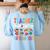 Teacher Of Tiny Superheroes Women's Sweatshirt Back Print Light Blue Teacher Of Tiny Superheroes Women's Sweatshirt Back Print Light Blue
