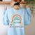 Teacher The Wonder Of Teaching Is Watching Caterpillar Women's Sweatshirt Back Print Light Blue Teacher The Wonder Of Teaching Is Watching Caterpillar Women's Sweatshirt Back Print Light Blue