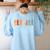 Teacher Word In Sign Language Awareness ASL Back To School Women's Sweatshirt Back Print Light Blue Teacher Word In Sign Language Awareness ASL Back To School Women's Sweatshirt Back Print Light Blue