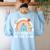 Teacher Of The Year Best Teacher Ever Men Women Women's Sweatshirt Back Print Light Blue Teacher Of The Year Best Teacher Ever Men Women Women's Sweatshirt Back Print Light Blue