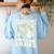 Teachers Love Brains Halloween Costume Boo Trick Teach Women's Sweatshirt Back Print Light Blue Teachers Love Brains Halloween Costume Boo Trick Teach Women's Sweatshirt Back Print Light Blue