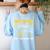 Teachers Love Brains Halloween Costume Trick Treat Zombie For Men Women Kids Women's Sweatshirt Back Print Light Blue