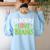 Teachers Love Brains Halloween Teacher Zombie Women's Sweatshirt Back Print Light Blue Teachers Love Brains Halloween Teacher Zombie Women's Sweatshirt Back Print Light Blue