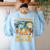 All Teachers Love Brains Shirt Teacher Halloween Tee Women's Sweatshirt Back Print Light Blue