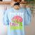 Teachers Love Brains Zombie Teacher Halloween Zombies Women's Sweatshirt Back Print Light Blue