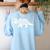 Teachersaurus Like A Normal Teacher Awesome Dinosaur Teacher Men Women Girls Kids Women's Sweatshirt Back Print Light Blue