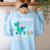 Teachersaurus Like A Normal Teacher But More Awesome Women's Sweatshirt Back Print Light Blue