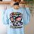 Teaching Multilingual Minds Learners English ESL Teacher Women's Sweatshirt Back Print Light Blue