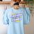 TEACHING IS MY SUPER POWER Teacher Appreciation Women's Sweatshirt Back Print Light Blue