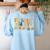 Teaching Is My Superpower Vintage Groovy University Teacher Women's Sweatshirt Back Print Light Blue