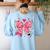 Teaching Is A Work Of Heart Pencil Bow Teacher Valentine Women's Sweatshirt Back Print Light Blue Teaching Is A Work Of Heart Pencil Bow Teacher Valentine Women's Sweatshirt Back Print Light Blue