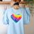 Teaching Is a Work Of Heart Tie Dye Hippie For Teacher For Men Women Girls Kids Women's Sweatshirt Back Print Light Blue Teaching Is a Work Of Heart Tie Dye Hippie For Teacher For Men Women Girls Kids Women's Sweatshirt Back Print Light Blue