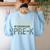 Team Pre-K Camo Pre-K Teacher Camouflage Women's Sweatshirt Back Print Light Blue Team Pre-K Camo Pre-K Teacher Camouflage Women's Sweatshirt Back Print Light Blue
