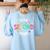 Team Second Grade Teacher Back To School 2nd Grade Squad Women's Sweatshirt Back Print Light Blue