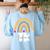 Team TK Transitional Kindergaten TK Crew Squad Teacher Kids Women's Sweatshirt Back Print Light Blue Team TK Transitional Kindergaten TK Crew Squad Teacher Kids Women's Sweatshirt Back Print Light Blue