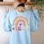 TGIF Teacher Appreciation Alphabet Thank God It's Friday For Men Women Girls Kids Women's Sweatshirt Back Print Light Blue TGIF Teacher Appreciation Alphabet Thank God It's Friday For Men Women Girls Kids Women's Sweatshirt Back Print Light Blue