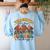 Thankful For My Preschool Turkeys Thanksgiving Teacher Fall Women's Sweatshirt Back Print Light Blue