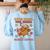 Thanksgiving Grammar Thankful English Teacher Fall Turkey Women's Sweatshirt Back Print Light Blue