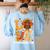Thanksgiving Love Kindergarten Teacher Turkey Autumn Fall Women's Sweatshirt Back Print Light Blue