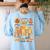 Thanksgiving One Thankful Art Teacher Fall Groovy Men Women Women's Sweatshirt Back Print Light Blue Thanksgiving One Thankful Art Teacher Fall Groovy Men Women Women's Sweatshirt Back Print Light Blue