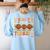 Thanksgiving Teacher I Teach The Cutest Turkeys In The Flock Women's Sweatshirt Back Print Light Blue
