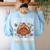 Thanksgiving Teacher Turkey Lets Eat Kids Punctuation Women's Sweatshirt Back Print Light Blue Thanksgiving Teacher Turkey Lets Eat Kids Punctuation Women's Sweatshirt Back Print Light Blue