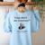 Thomas Jefferson USA History Teacher Student Women's Sweatshirt Back Print Light Blue Thomas Jefferson USA History Teacher Student Women's Sweatshirt Back Print Light Blue