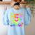 Tie Dye 5th Grade Typography Team Fifth Grade Teacher For Men Women Girls Kids Women's Sweatshirt Back Print Light Blue
