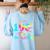 Tie Dye Happy 100th Day Of School Teacher Student 100 Days Women's Sweatshirt Back Print Light Blue Tie Dye Happy 100th Day Of School Teacher Student 100 Days Women's Sweatshirt Back Print Light Blue