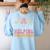 Tiny People Help Do Big Things Nursery Teacher Women's Sweatshirt Back Print Light Blue