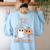 TK Boo Crew Retro Groovy Halloween Floral Ghost TK Teacher Men Women Kids Women's Sweatshirt Back Print Light Blue