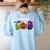 TOD Itinerant Teacher Of The Deaf Halloween ASL Interpreters Women's Sweatshirt Back Print Light Blue TOD Itinerant Teacher Of The Deaf Halloween ASL Interpreters Women's Sweatshirt Back Print Light Blue