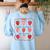Transitional Kindergarten Is My Jam Strawberry TK Teacher Women's Sweatshirt Back Print Light Blue Transitional Kindergarten Is My Jam Strawberry TK Teacher Women's Sweatshirt Back Print Light Blue