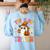 Trick Or Teach Cute Ghost Coffee Pumpkins Halloween Teacher Women's Sweatshirt Back Print Light Blue