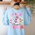 Trick Or Teach Halloween Teacher Floral Ghost Groovy Women's Sweatshirt Back Print Light Blue Trick Or Teach Halloween Teacher Floral Ghost Groovy Women's Sweatshirt Back Print Light Blue