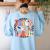 Trick Or Teach Retro Groovy Halloween Teacher Women's Sweatshirt Back Print Light Blue Trick Or Teach Retro Groovy Halloween Teacher Women's Sweatshirt Back Print Light Blue