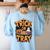 Trick Or Tray Halloween Cafeteria Teacher School Women's Sweatshirt Back Print Light Blue Trick Or Tray Halloween Cafeteria Teacher School Women's Sweatshirt Back Print Light Blue