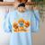 Turkey Read Books Reading Fall Thanksgiving Teacher Women's Sweatshirt Back Print Light Blue Turkey Read Books Reading Fall Thanksgiving Teacher Women's Sweatshirt Back Print Light Blue