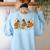 Turkey Reading Books Fall Thanksgiving Teacher Student Women's Sweatshirt Back Print Light Blue Turkey Reading Books Fall Thanksgiving Teacher Student Women's Sweatshirt Back Print Light Blue