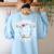 Twin Day For Spirit Week Teacher Bestie Matching Women's Sweatshirt Back Print Light Blue Twin Day For Spirit Week Teacher Bestie Matching Women's Sweatshirt Back Print Light Blue