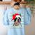 Ugly Xmas Sweater Santa Boston Terrier Dog Christmas For Men Women Kids Women's Sweatshirt Back Print Light Blue