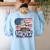 US History Teacher Boston Spilling The Tea Since 1773 Women's Sweatshirt Back Print Light Blue